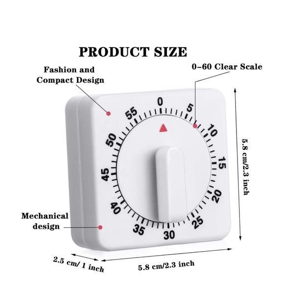 New Set of 2 60 Minute Kitchen Timers - Picture 2 of 2